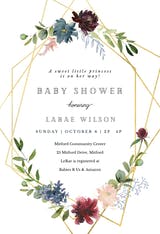 Geometric & Flowers - Invitación Para Baby Shower